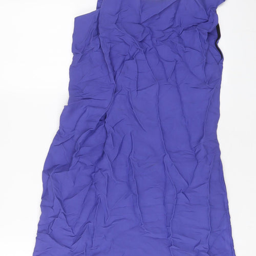 Roland Mouret Womens Purple Viscose Sheath Size 10 Square Neck Pullover