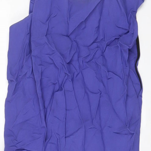 Roland Mouret Womens Purple Viscose Sheath Size 10 Square Neck Pullover