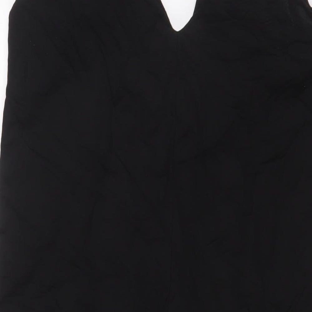 Zara Womens Black Cotton Tank Dress Size S V-Neck Pullover - Belted