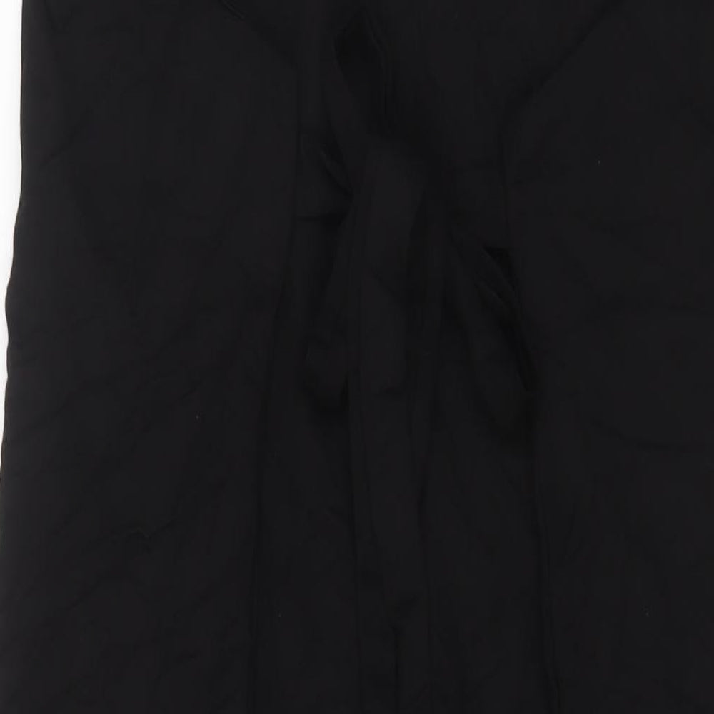 Zara Womens Black Cotton Tank Dress Size S V-Neck Pullover - Belted