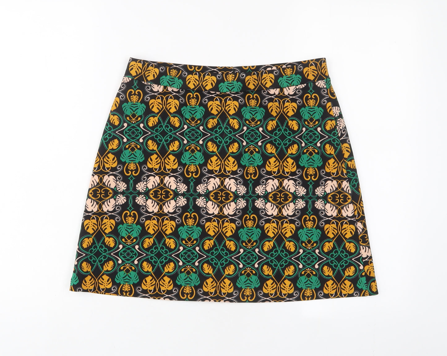 H&M Womens Multicoloured Geometric Polyester A-Line Skirt Size 28 in