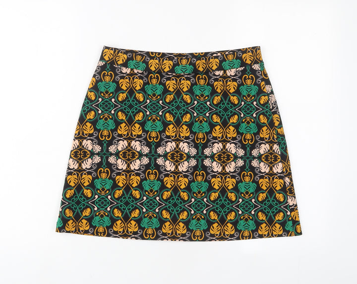 H&M Womens Multicoloured Geometric Polyester A-Line Skirt Size 28 in