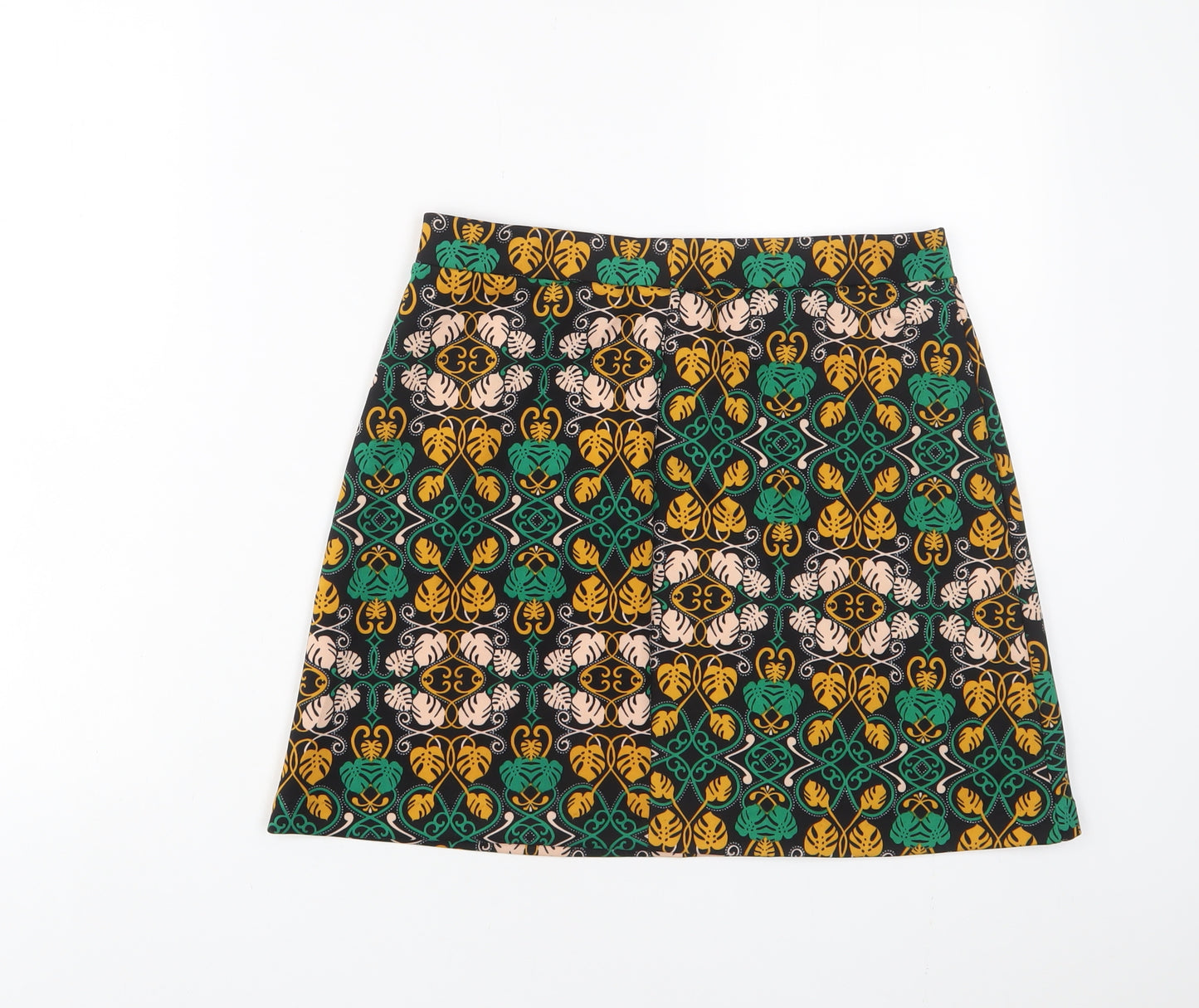 H&M Womens Multicoloured Geometric Polyester A-Line Skirt Size 28 in