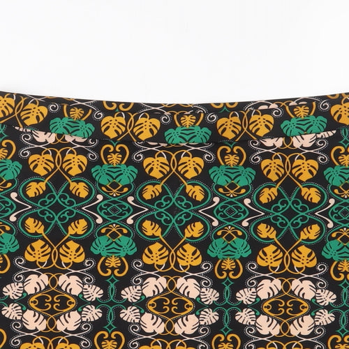 H&M Womens Multicoloured Geometric Polyester A-Line Skirt Size 28 in