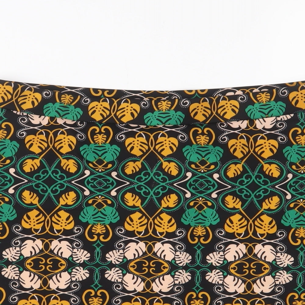 H&M Womens Multicoloured Geometric Polyester A-Line Skirt Size 28 in