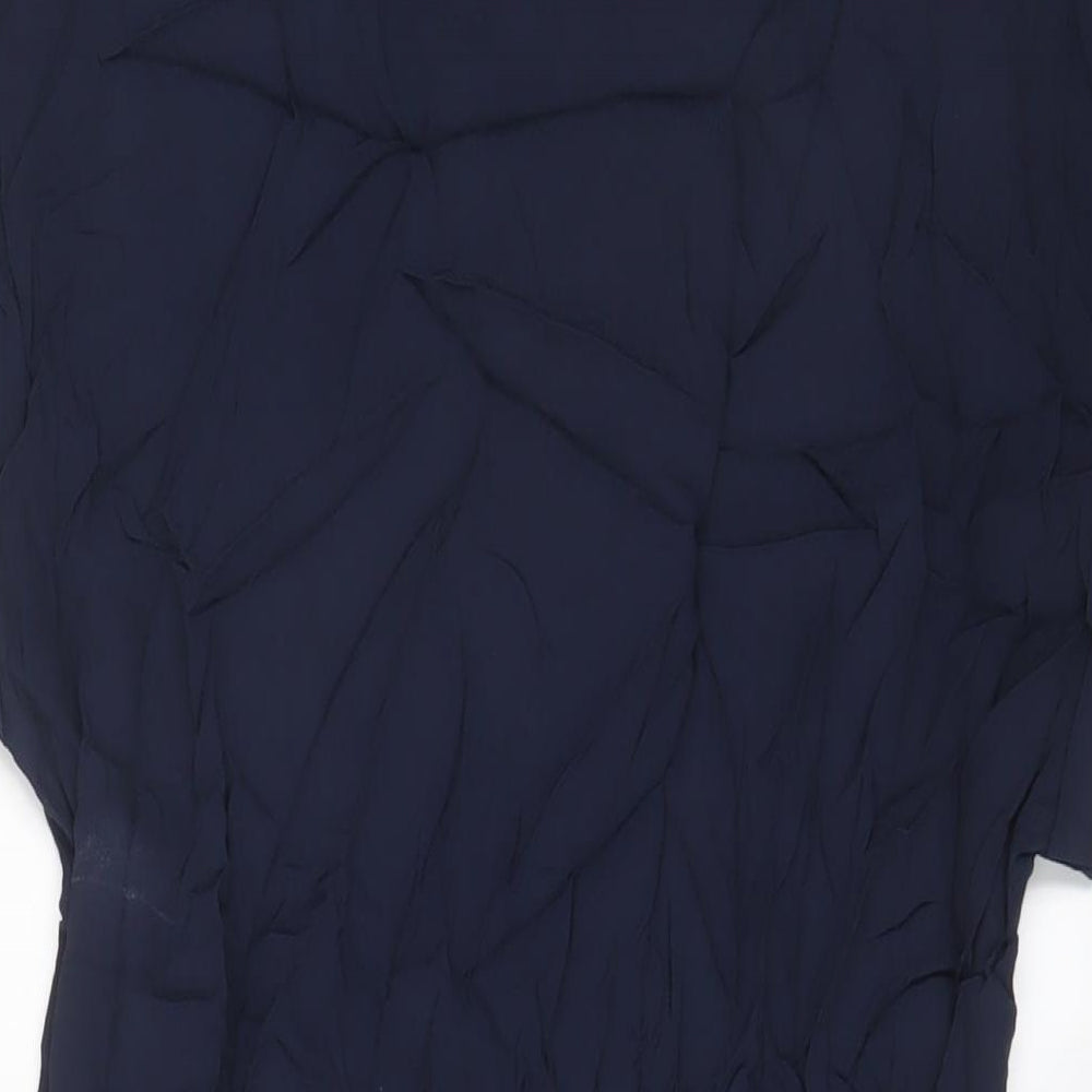 NEXT Womens Blue Viscose A-Line Size 12 Boat Neck Pullover