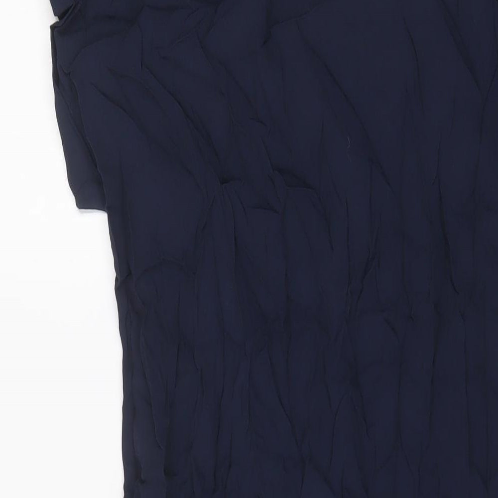 NEXT Womens Blue Viscose A-Line Size 12 Boat Neck Pullover