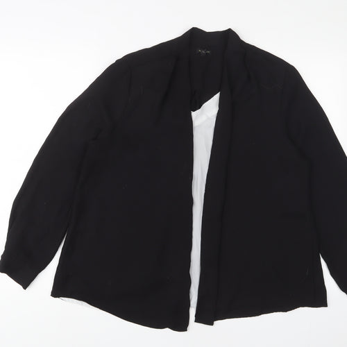 River Island Womens Black Polyester Basic Blouse Size 16 V-Neck