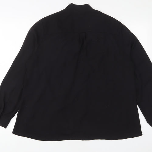 River Island Womens Black Polyester Basic Blouse Size 16 V-Neck