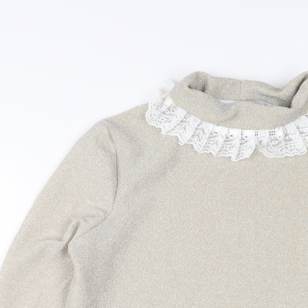 Acheval Womens Gold Polyamide Pullover Sweatshirt Size L Pullover - Glitter