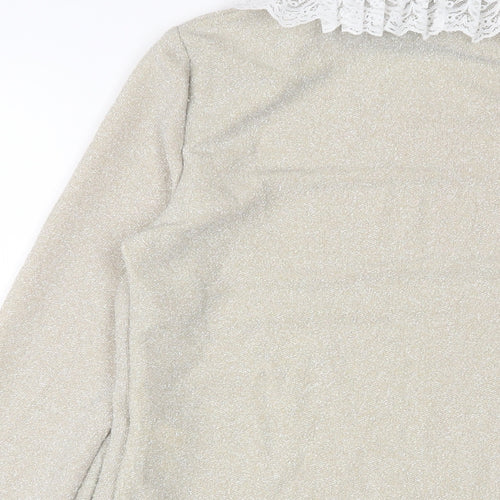 Acheval Womens Gold Polyamide Pullover Sweatshirt Size L Pullover - Glitter
