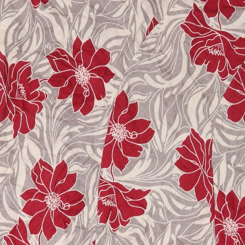 Windsmoor Womens Red Floral Linen A-Line Skirt Size 16