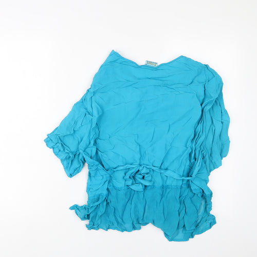 Roman Womens Blue Viscose Basic T-Shirt Size 18 V-Neck - Embroidered