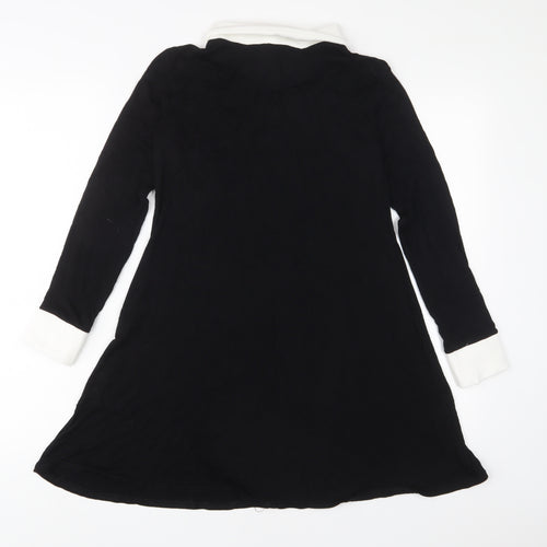 Wicked Girls Black Viscose A-Line Size 13-14 Years Collared Pullover
