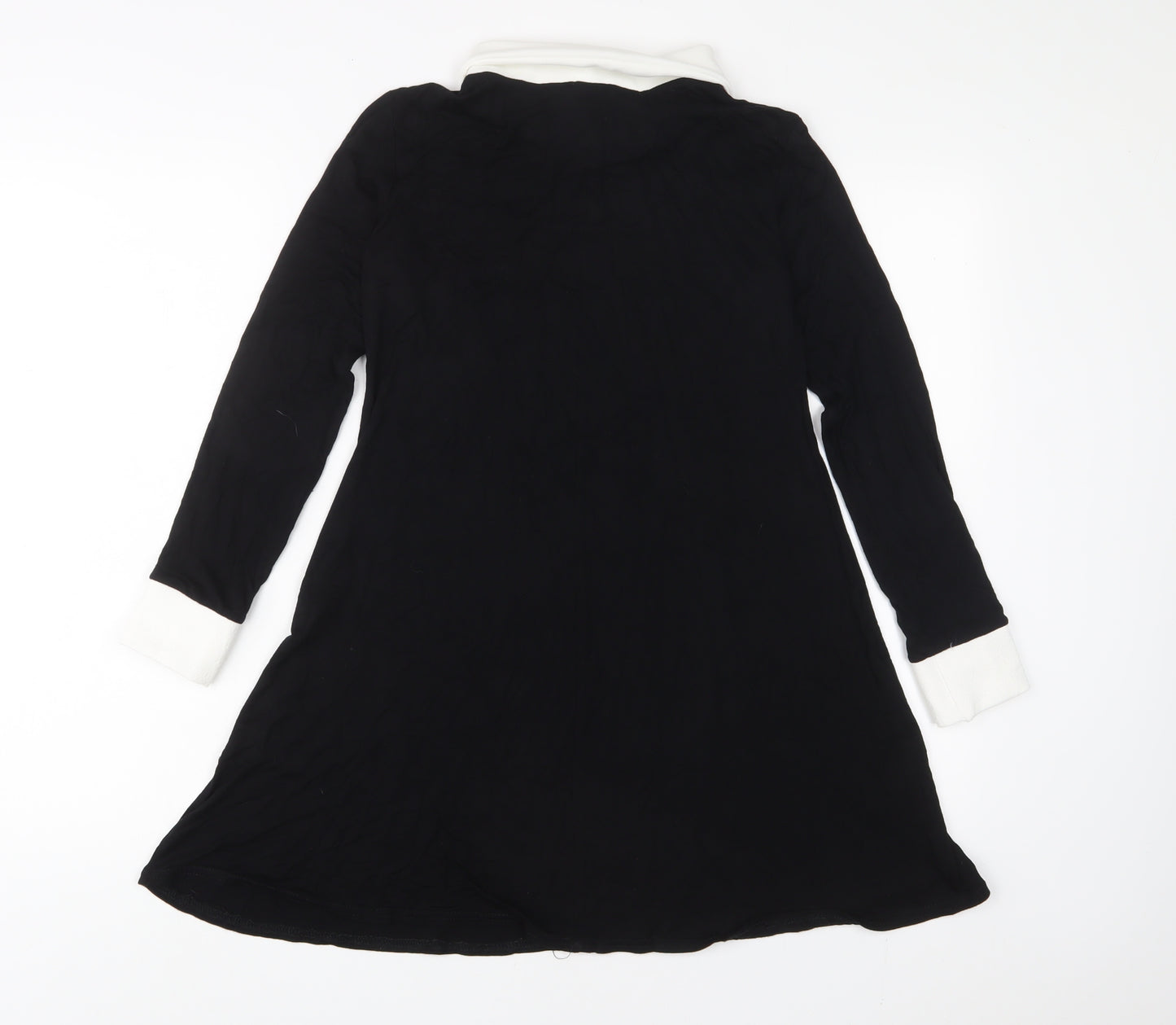 Wicked Girls Black Viscose A-Line Size 13-14 Years Collared Pullover