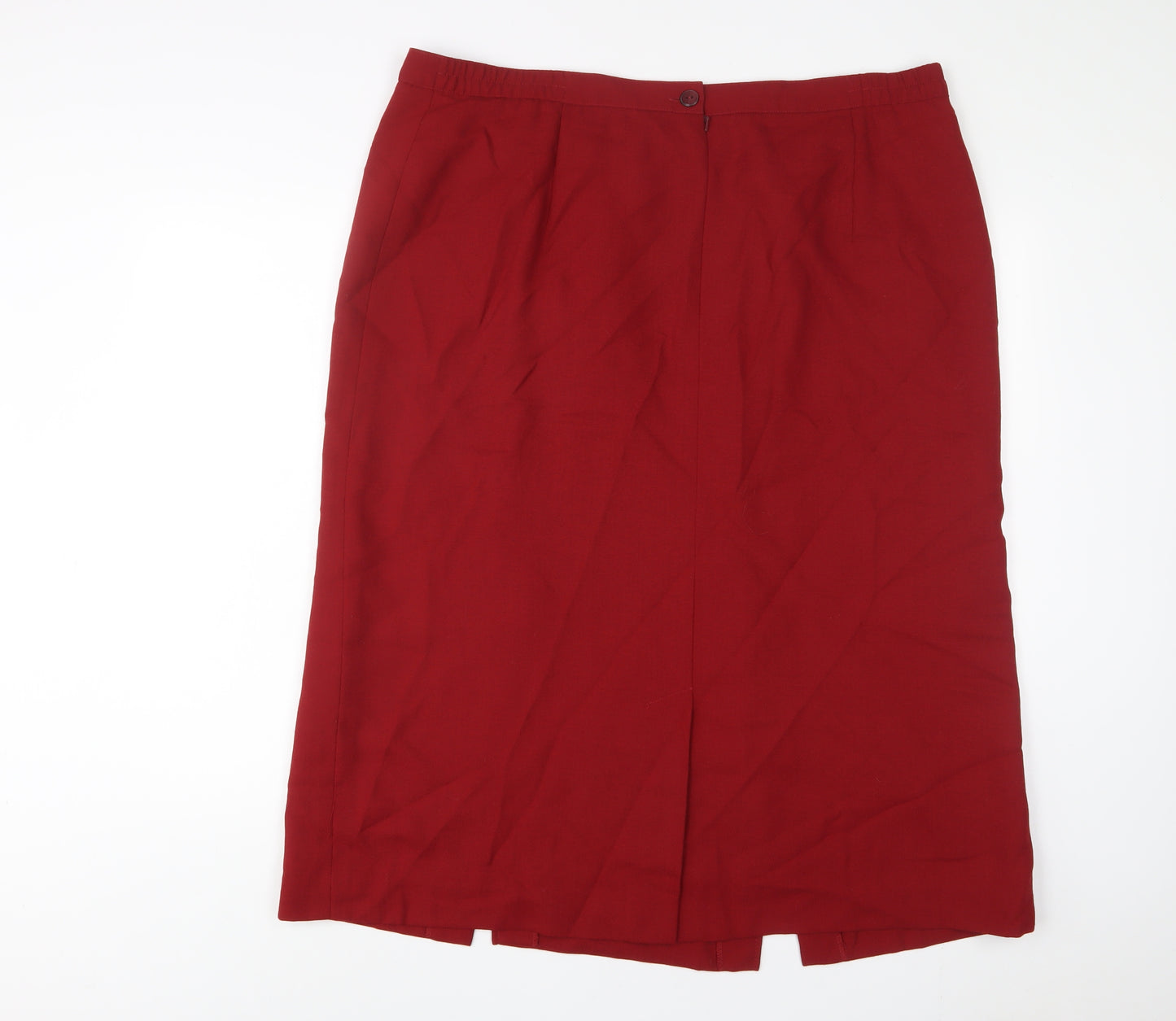ELVI Womens Red Wool A-Line Skirt Size 20 Button