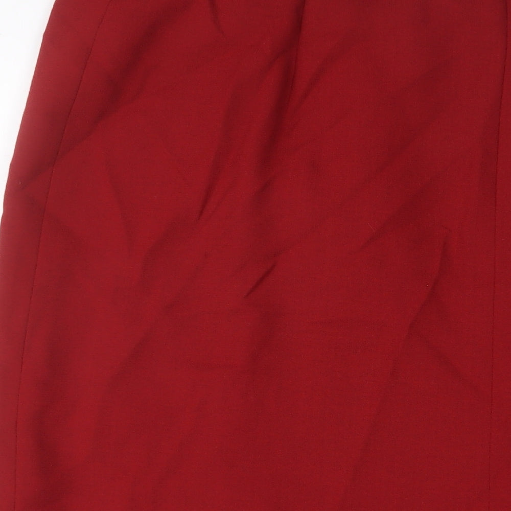ELVI Womens Red Wool A-Line Skirt Size 20 Button