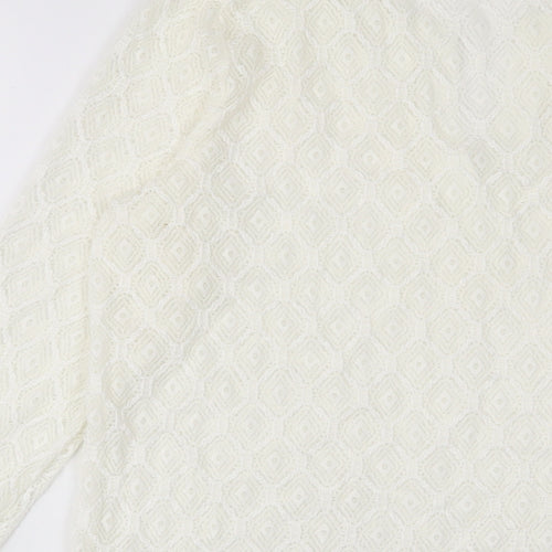 Marks and Spencer Womens Ivory Polyester Basic Blouse Size 16 V-Neck