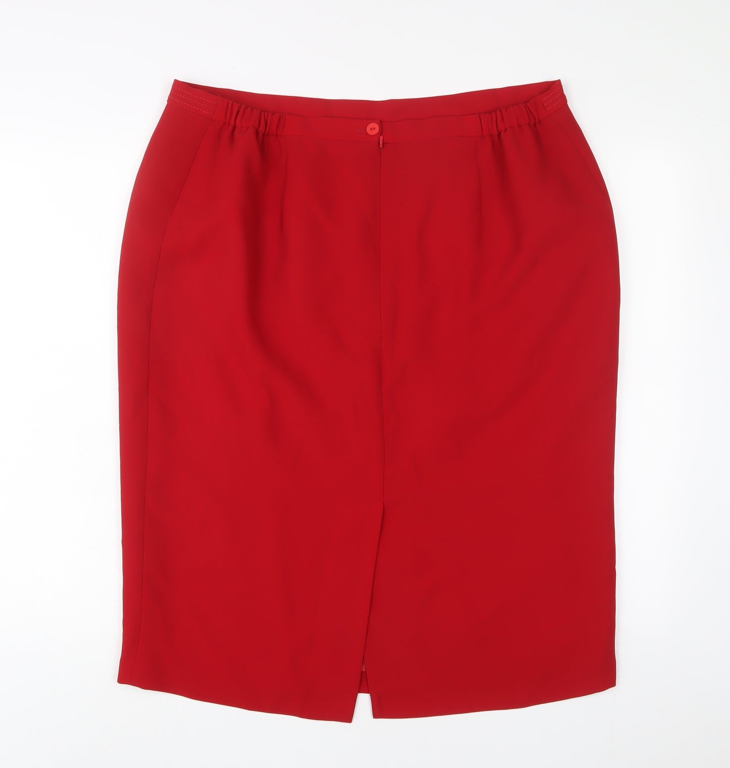 Ann Harvey Womens Red Polyester A-Line Skirt Size 18 Zip