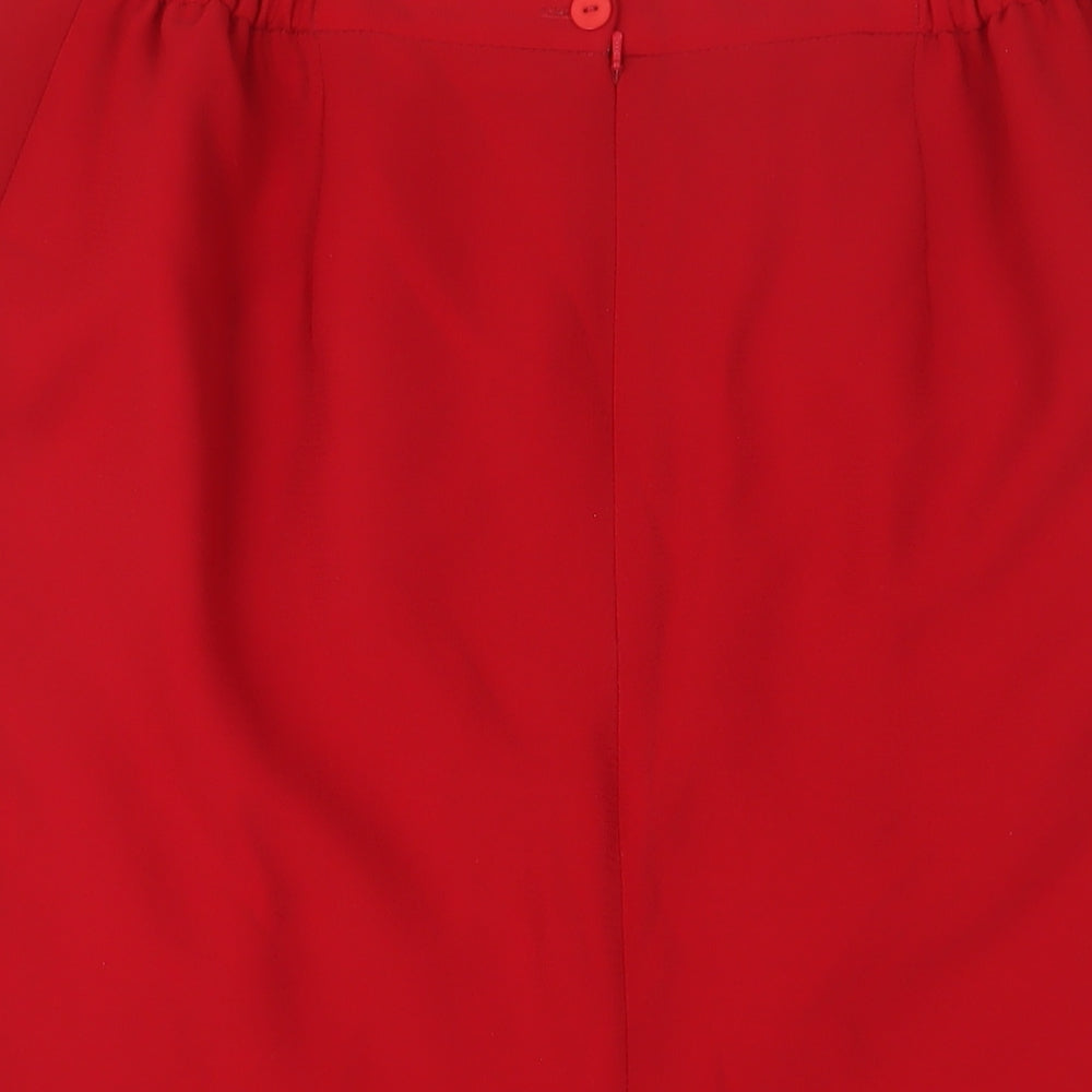 Ann Harvey Womens Red Polyester A-Line Skirt Size 18 Zip