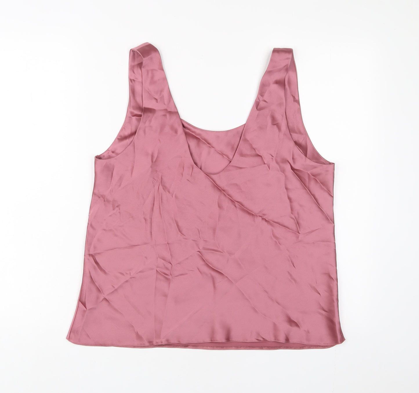 ASOS Womens Pink Polyester Basic T-Shirt Size 14 V-Neck