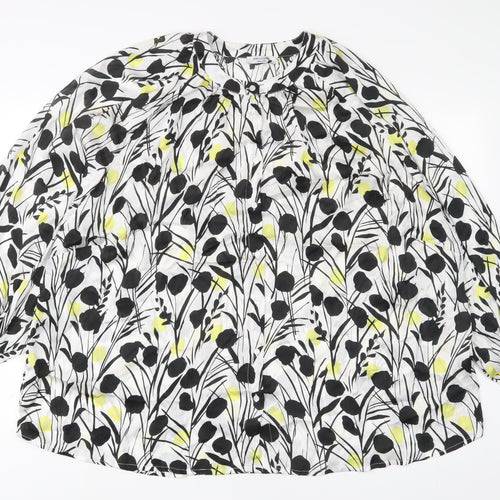 JD Williams Womens Multicoloured Geometric Polyester Basic Blouse Size 22 Crew Neck