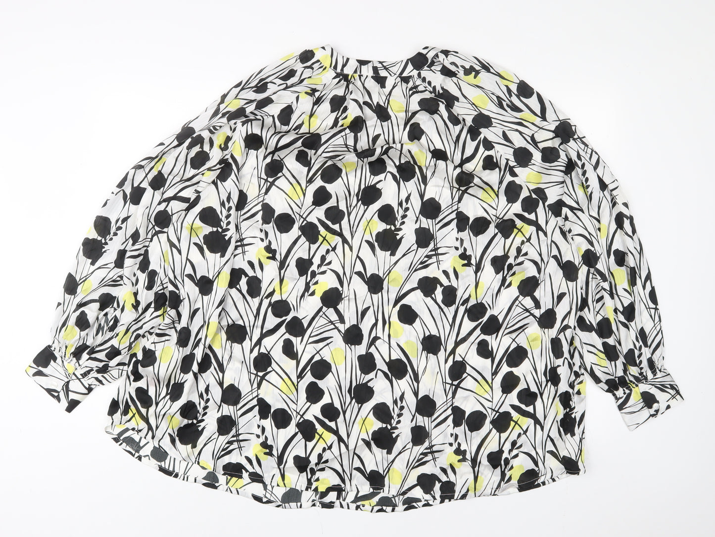 JD Williams Womens Multicoloured Geometric Polyester Basic Blouse Size 22 Crew Neck