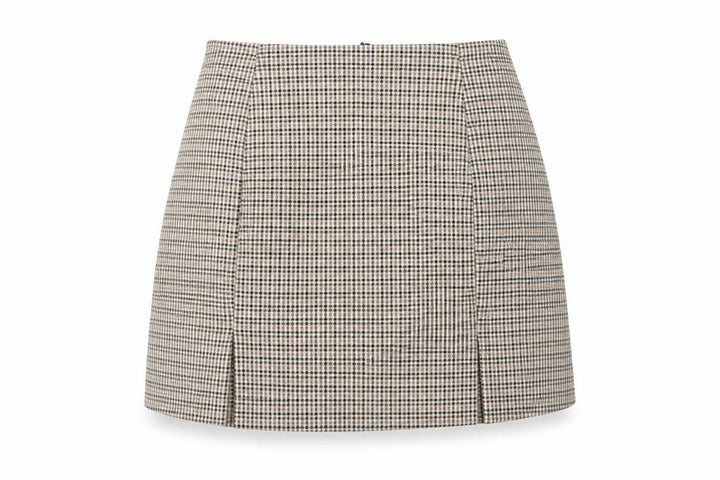 Nasty Gal Womens Brown Plaid Polyester A-Line Skirt Size 10 Zip