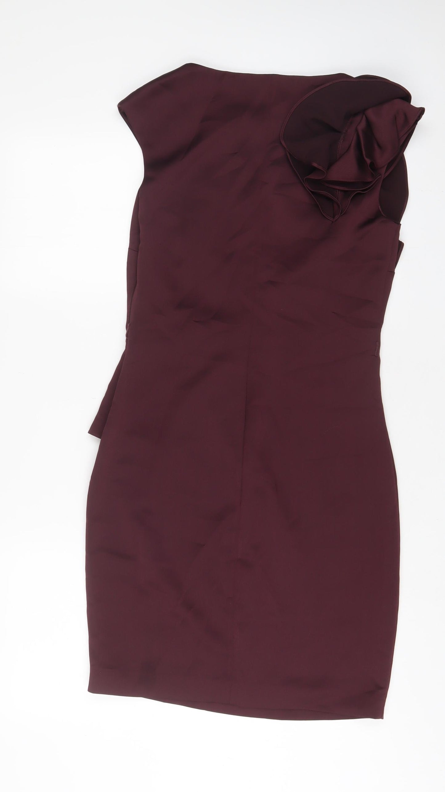 Ted Baker Womens Purple Polyester Sheath Size S Boat Neck Zip