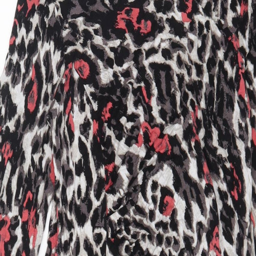 Marks and Spencer Womens Multicoloured Animal Print Viscose A-Line Size 12 Boat Neck Pullover