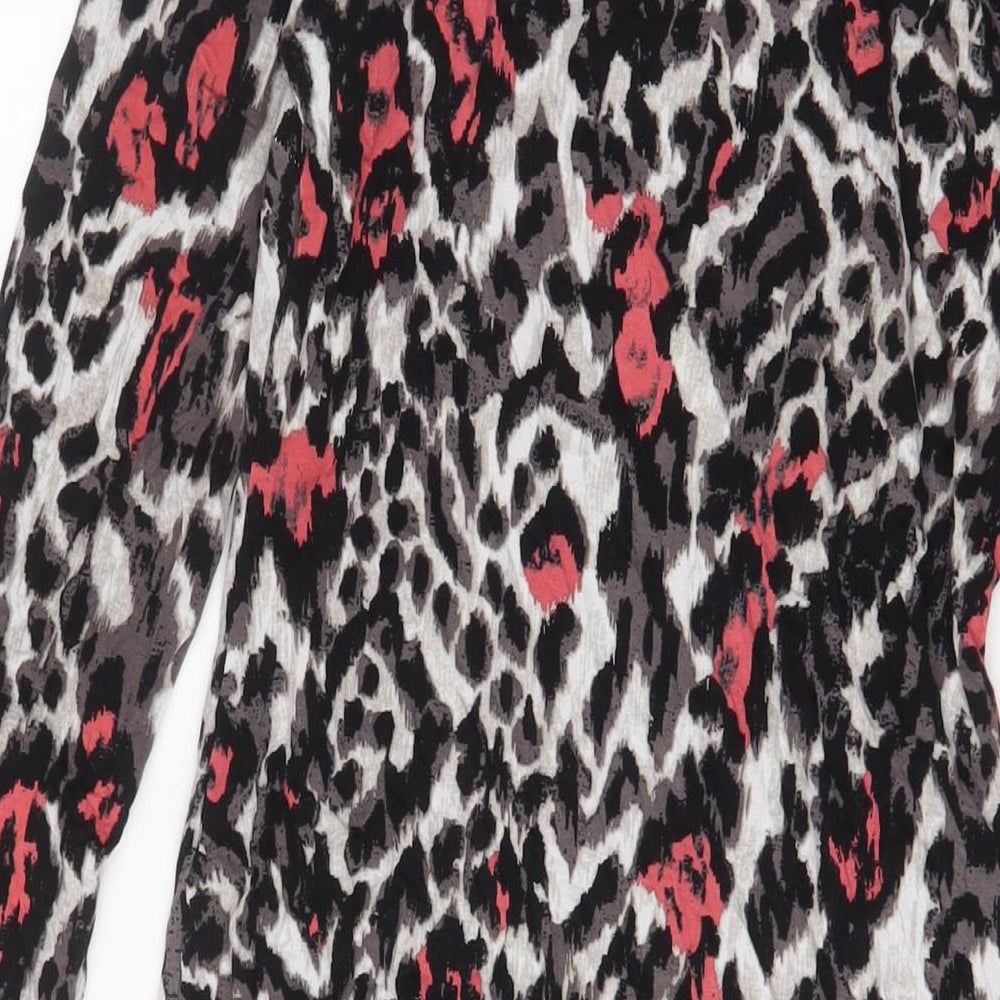 Marks and Spencer Womens Multicoloured Animal Print Viscose A-Line Size 12 Boat Neck Pullover