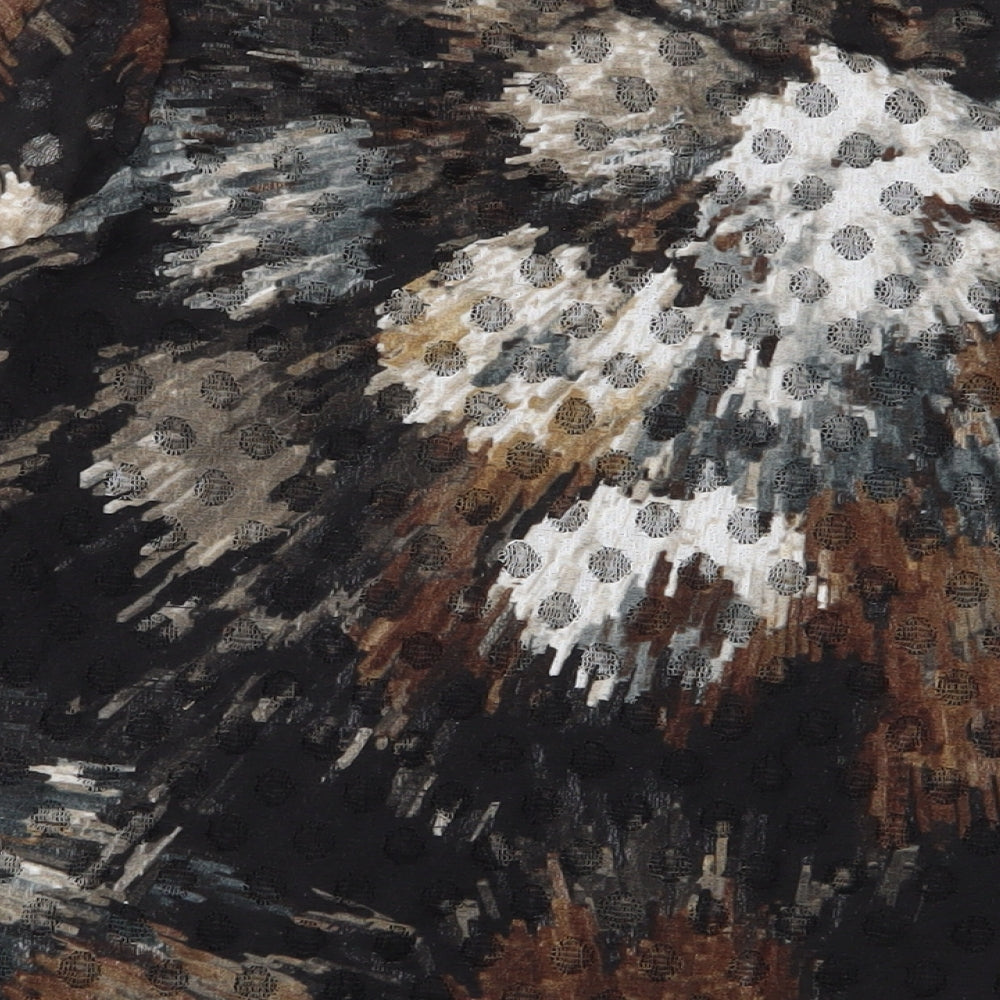 BASSINI Womens Multicoloured Geometric Polyester Basic T-Shirt Size 16 Scoop Neck