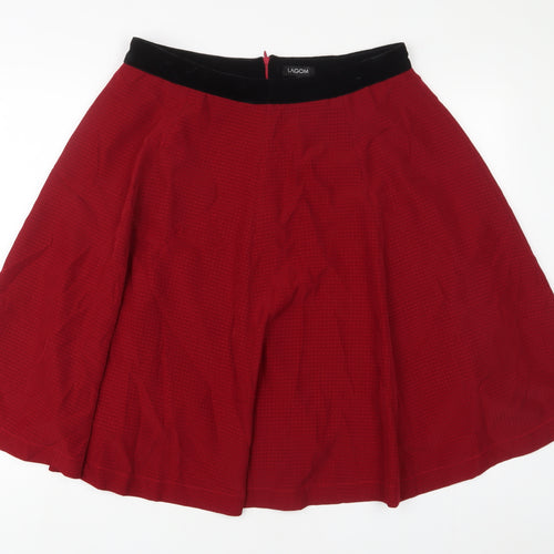 Lagom Womens Red Polyester A-Line Skirt Size 12 Zip