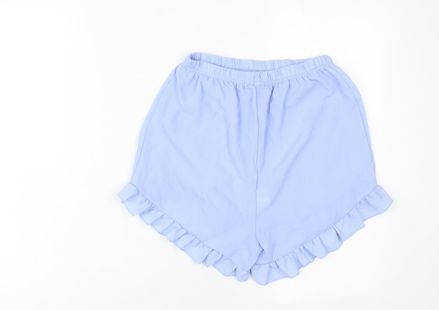 Boohoo Womens Blue Polyester Basic Shorts Size 8 L3 in Regular Pull On