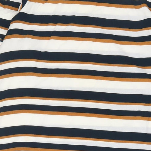 New Look Womens Multicoloured Striped Polyester A-Line Size 12 Boat Neck Pullover