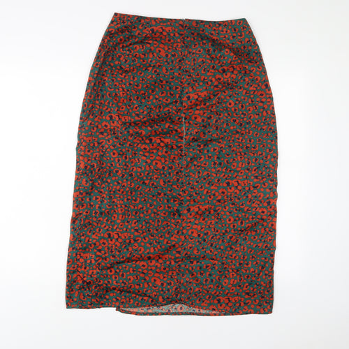Nasty Gal Womens Multicoloured Animal Print Polyester A-Line Skirt Size 10 Zip - Side slit