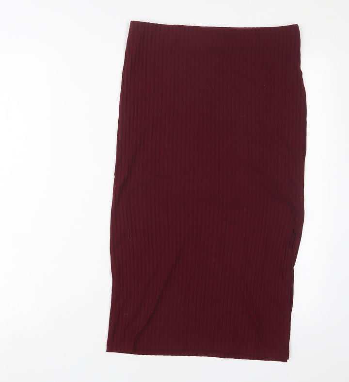 FOREVER 21 Womens Red Polyester A-Line Skirt Size L