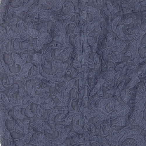Autograph Womens Blue Polyester A-Line Skirt Size 32 in Zip