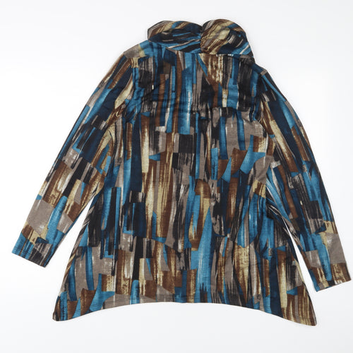New Directions Womens Multicoloured Geometric Polyester Pullover Sweatshirt Size L Pullover