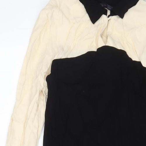 Marks and Spencer Womens Beige Viscose A-Line Size 12 Round Neck Button