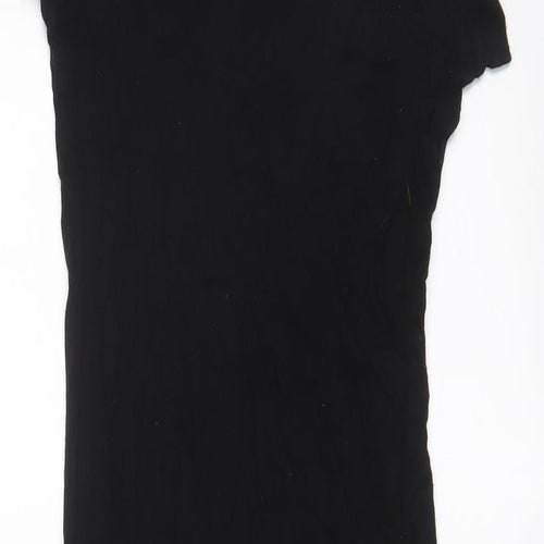 Black Note Womens Black Viscose Bodycon Size M High Neck Pullover