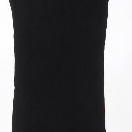 Black Note Womens Black Viscose Bodycon Size M High Neck Pullover