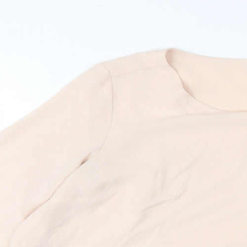 Marks and Spencer Womens Pink Polyester Basic Blouse Size 8 Crew Neck