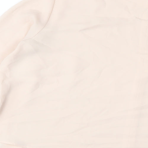 Marks and Spencer Womens Pink Polyester Basic Blouse Size 8 Crew Neck