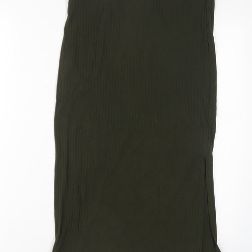 FOREVER 21 Womens Green Polyester A-Line Skirt Size L
