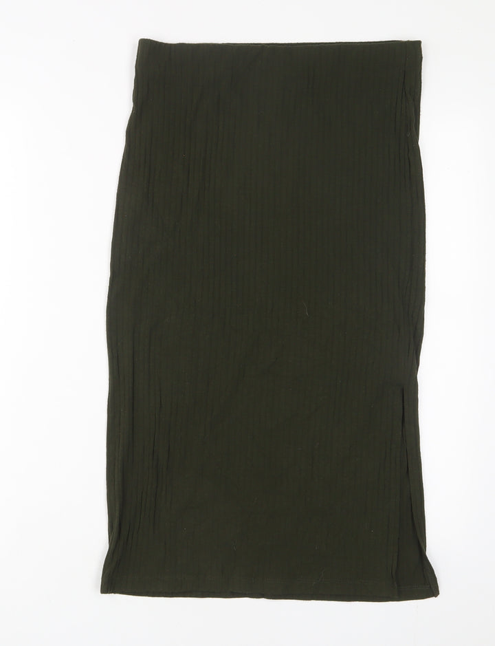 FOREVER 21 Womens Green Polyester A-Line Skirt Size L
