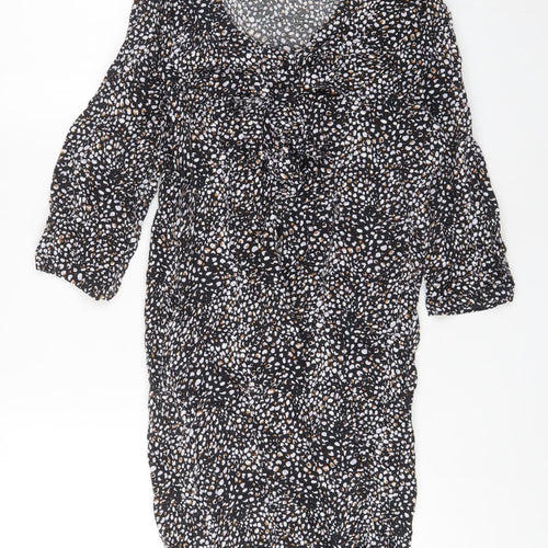 NEXT Womens Multicoloured Animal Print Viscose A-Line Size 10 V-Neck Pullover
