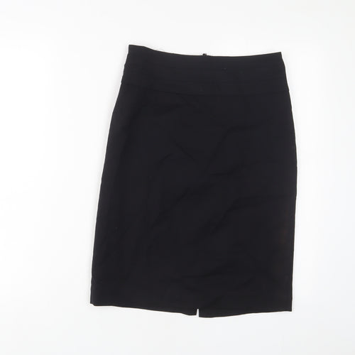 H&M Womens Black Polyester A-Line Skirt Size 8 Zip