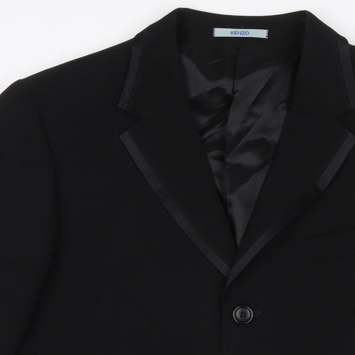 KENZO Mens Black Viscose Jacket Suit Jacket Size 42 Regular