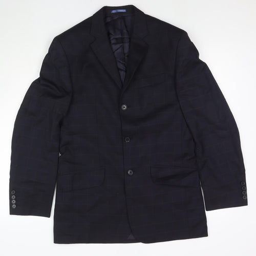 NEXT Mens Blue Check Wool Jacket Suit Jacket Size 36 Regular